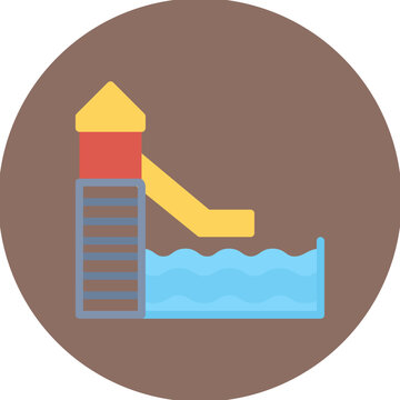 recommend clip art: Water Slide icon vector image. Can be used for Water Park.