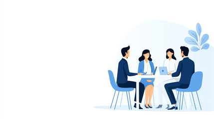 Business meeting with diverse people discussing ideas.