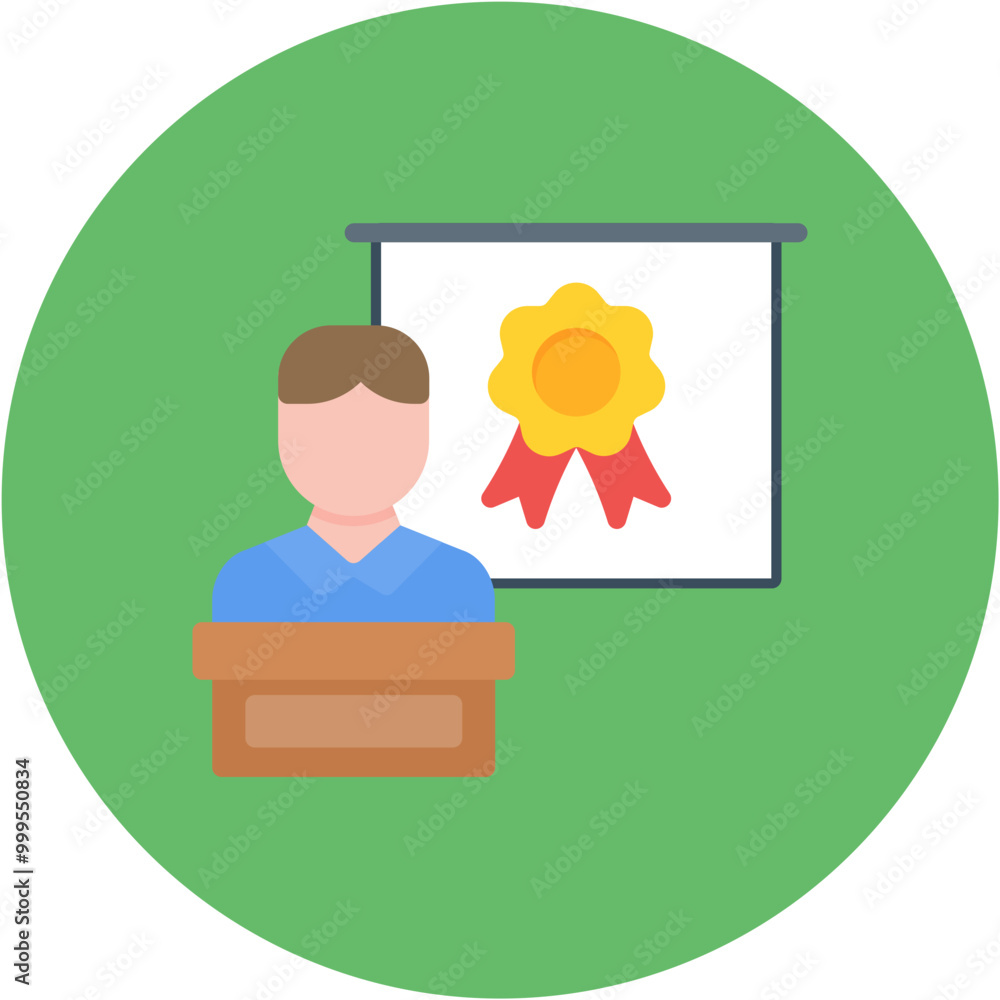 Wall mural Award Presentation icon vector image. Can be used for Award Events.