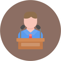 Giving Speech icon vector image. Can be used for Award Events.
