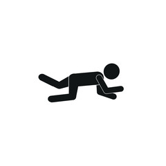 stick man crawling, pictogram of a human figure, crawling man                 icon