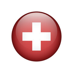 Switzerland national flag icon isolated on white. Vector illustration.
