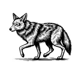  Coyote Hand drawn vector illustration graphic