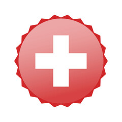 Obraz premium Switzerland national flag icon isolated on white. Vector illustration.