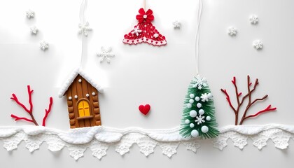 Winter decoration on the wall