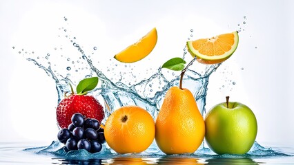 fresh fruit in splash