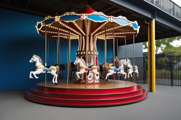 Carousel Detached in Vivid Colors for Fantasy Entertainment