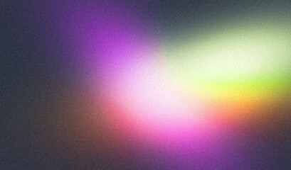 Glowing abstract grainy gradient background, purple blue green noisy texture color shape banner poster cover header backdrop design