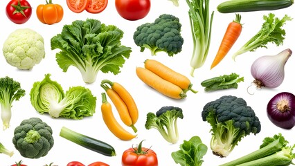 set of vegetables isolated
