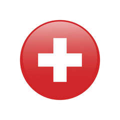 Obraz premium Switzerland national flag icon isolated on white. Vector illustration.