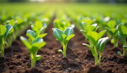  New beginnings  A field of freshly sprouted plants