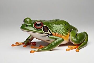 Obraz premium Intriguing Frog Illustration on Crisp White Background