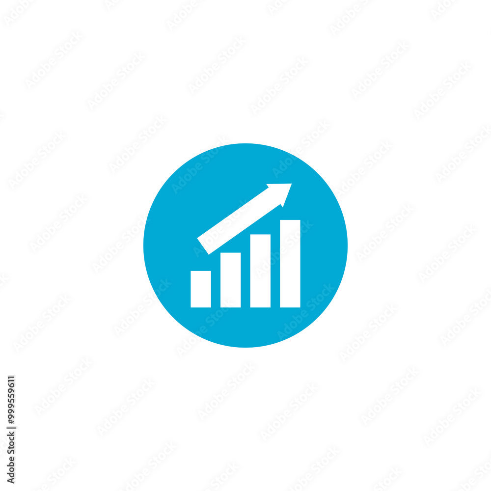 Poster growing graph icon isolated on transparent background