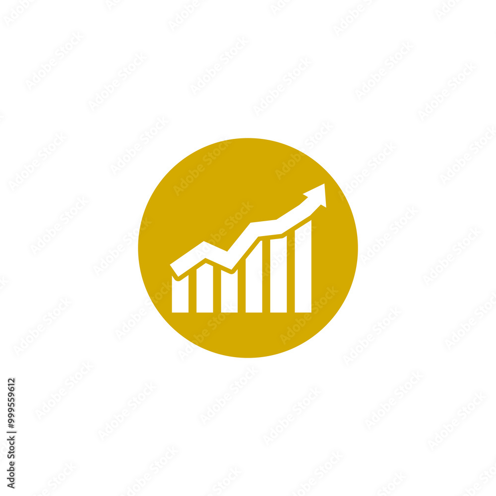 Poster growing graph icon isolated on transparent background