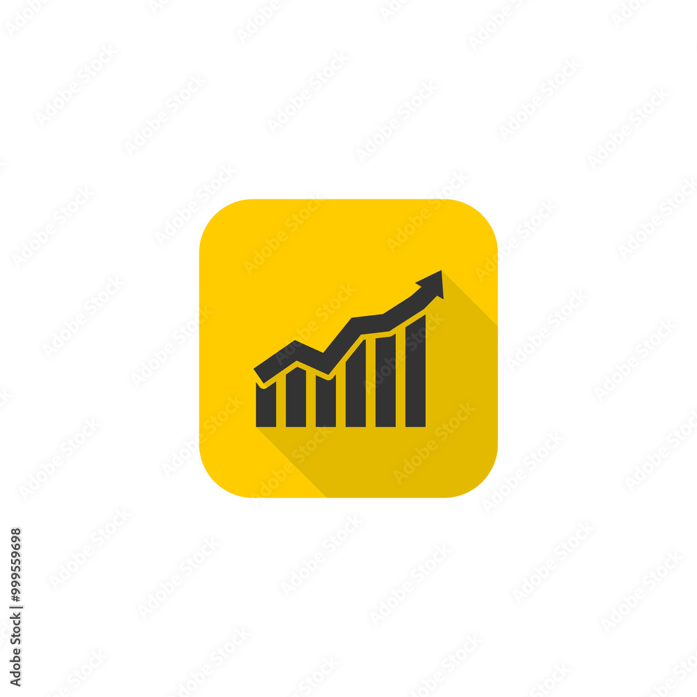 Poster growing graph icon isolated on transparent background