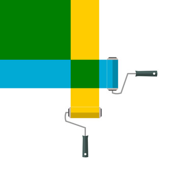 recommend clip art: Paints wall with painting roller icon isolated on transparent background