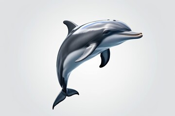 Obraz premium Dolphin on White Background Showcasing Intelligent Marine Wildlife in Action