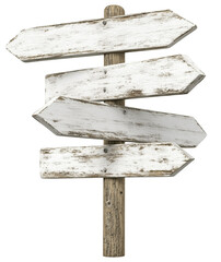 Directional Sign with Blank Arrows for Customization, isolated on transparent background.