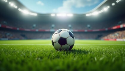  Soccer ball on a field ready for the game