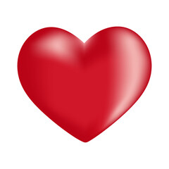 3d red heart isolated on white background valentines day romantic icon love symbol vector illustration