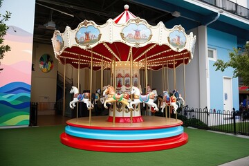 Bright Base Whimsical Carousel for Joyful Fun and Entertainment