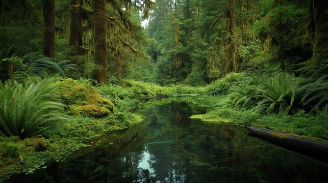 Located on the Olympic Peninsula the beautiful Hoh rainforest is one of the largest temperate rainforests in the U.S. Receiving over 100 inches of rain annually the region is lush with flora.