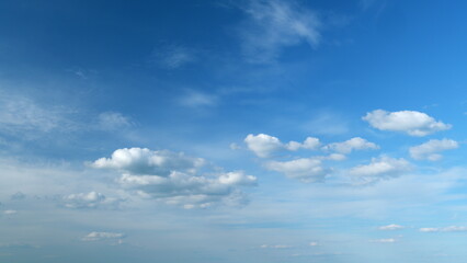 Obraz premium Nature weather blue sky. Beautiful cloud blue sky with clouds. Meteorology topic. Timelapse.