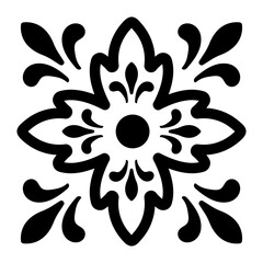 Flower decor icon in solid style 