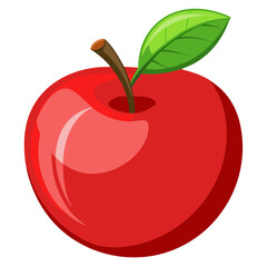 red apple illustration - apple vector art, illustration of apple, apple isolated on white