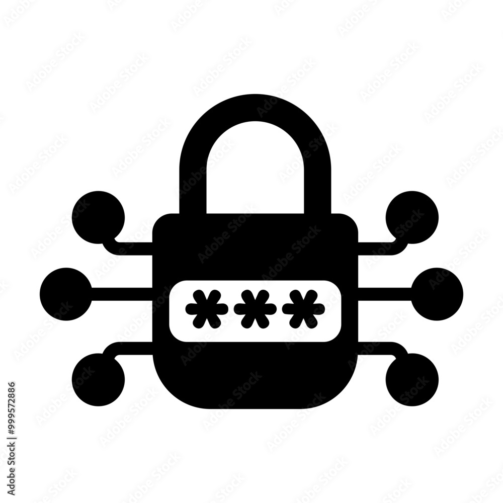 Wall mural encryption icon in filled style