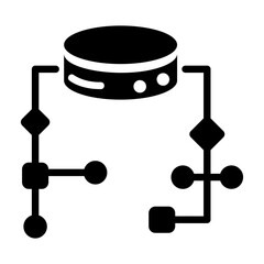 Unstructured data icon in solid style