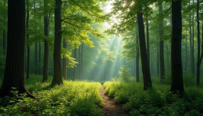 Obraz premium A serene forest path inviting exploration