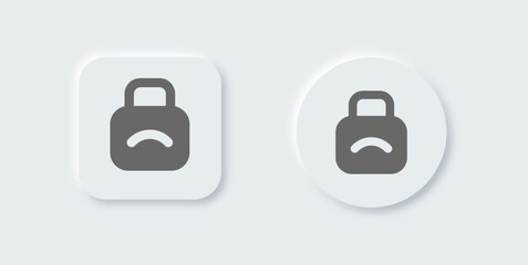 Privacy solid icon in neomorphic design style. Personal data signs vector illustration.