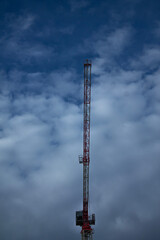 site with crane against blue sky