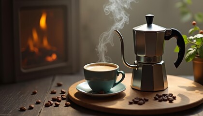  Warm up with a cup of coffee by the fire