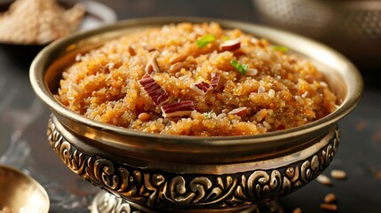 Traditional broken wheat based sweet or halwa