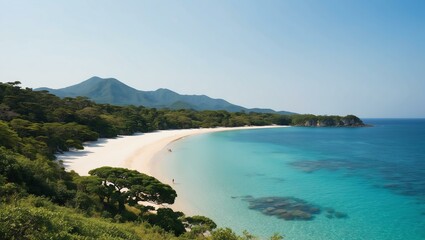 secluded beach a pristine secluded beach with background, ideas for travel magazine images