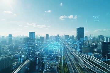 Obraz premium High Altitude View of Smart City During Daytime