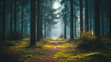 Obraz premium mysterious forest backdrop