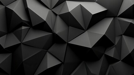 Obraz premium Black white dark gray abstract background. Geometric pattern shape. Line triangle polygon angle. Gradient. Shadow. Matte. 3d effect. generative ai