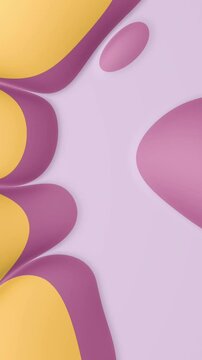 Abstract background with many different shapes that devide and collect endlessly on colorful backdrop, seamless loop. Stock animation. Process of cell devision.