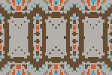 Palestinian Geometric Patterns Mathfolk Embroidery, Aztec Geometric Ornament Print. Design for Carpet, Wallpaper, Clothing, Wrapping, Fabric