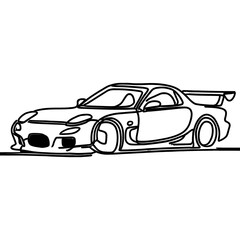 Obraz premium line drawing of jdm car