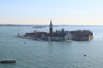 Fototapeta premium Panorama view of San Giorgio Maggiore Island in Venice, Italy