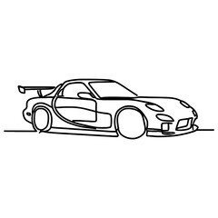 Fototapeta premium line drawing of jdm car