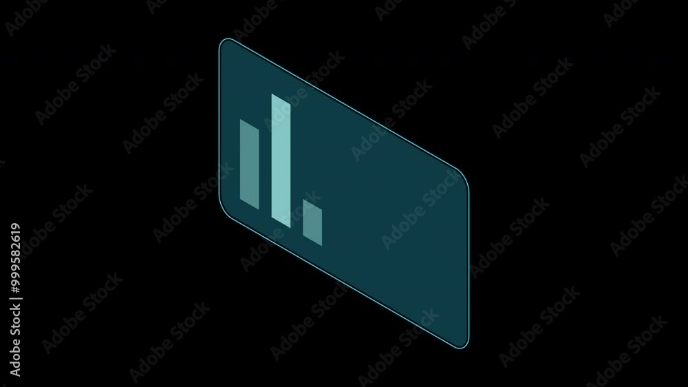 Poster digital bar chart with growing business concept. animation futuristic graph. digital bar chart. 4k v
