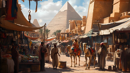 Generative AI, Ancient Egyptian Trade and Commerce Beneath the Pyramids