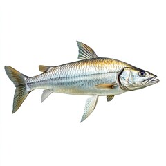 Fototapeta premium Tarpon pacific ocean fish isolated on a white background, aquatic animal 