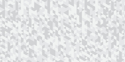 Abstract geometric white or gray background seamless triangular origami grayscale mosaic and low polygon triangle texture banner wallpaper.	
