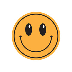 Retro smile sticker, for trendy theme element